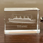 LASER ETCHED CRYSTAL TITANIC KEY RING