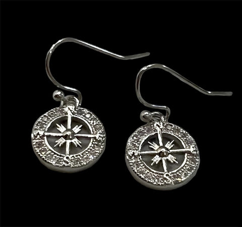 TITANIC SPARKLING COMPASS EARRINGS