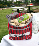 TITANIC INSULATED RED PLAID COOLER BAG