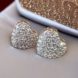 PAVÉ PUFF HEART POST EARRINGS