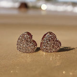 PAVÉ PUFF HEART POST EARRINGS