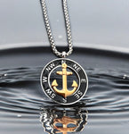 TITANIC STAINLESS STEEL OPEN COMPASS ANCHOR NECKLACE