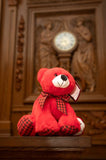 SMALL TITANIC HUGGABLE RED HOLIDAY BEAR PLAID PAWS EDITION