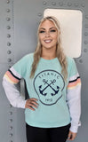 TITANIC LADIES STRIPE SLEEVES CREW NECK