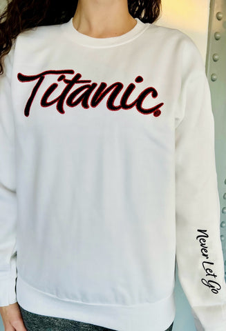 SPARKLING TITANIC NEVER LET GO CREWNECK XXXL