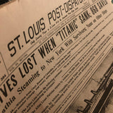 NEWS PAPER ST. LOUIS POST APRIL 16 1912