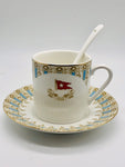 WHITE STAR LINE WISTERIA PATTERN CUP AND SAUCER WITH SPOON