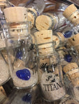 "MY HEART WILL GO ON "  TITANIC HEART & SAND IN A BOTTLE