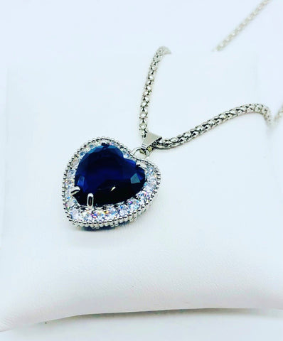 Jack And Rose Love Of Heart Titanic Silver Heart Necklace With Sapphire  Crystal Chain And Blue Diamonds Perfect Christmas Gift From Dhcomcn, $3.06  | DHgate.Com