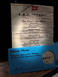 APRIL 14 1912 TITANIC FIRST CLASS DINNER MENU REPRODUCTION