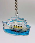 FLOATING TITANIC SHIP SHAPE ACRYLIC KEY RING