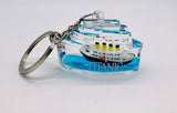 FLOATING TITANIC SHIP SHAPE ACRYLIC KEY RING