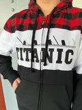 ADULT XXL FULL ZIP PLAID HOODIE